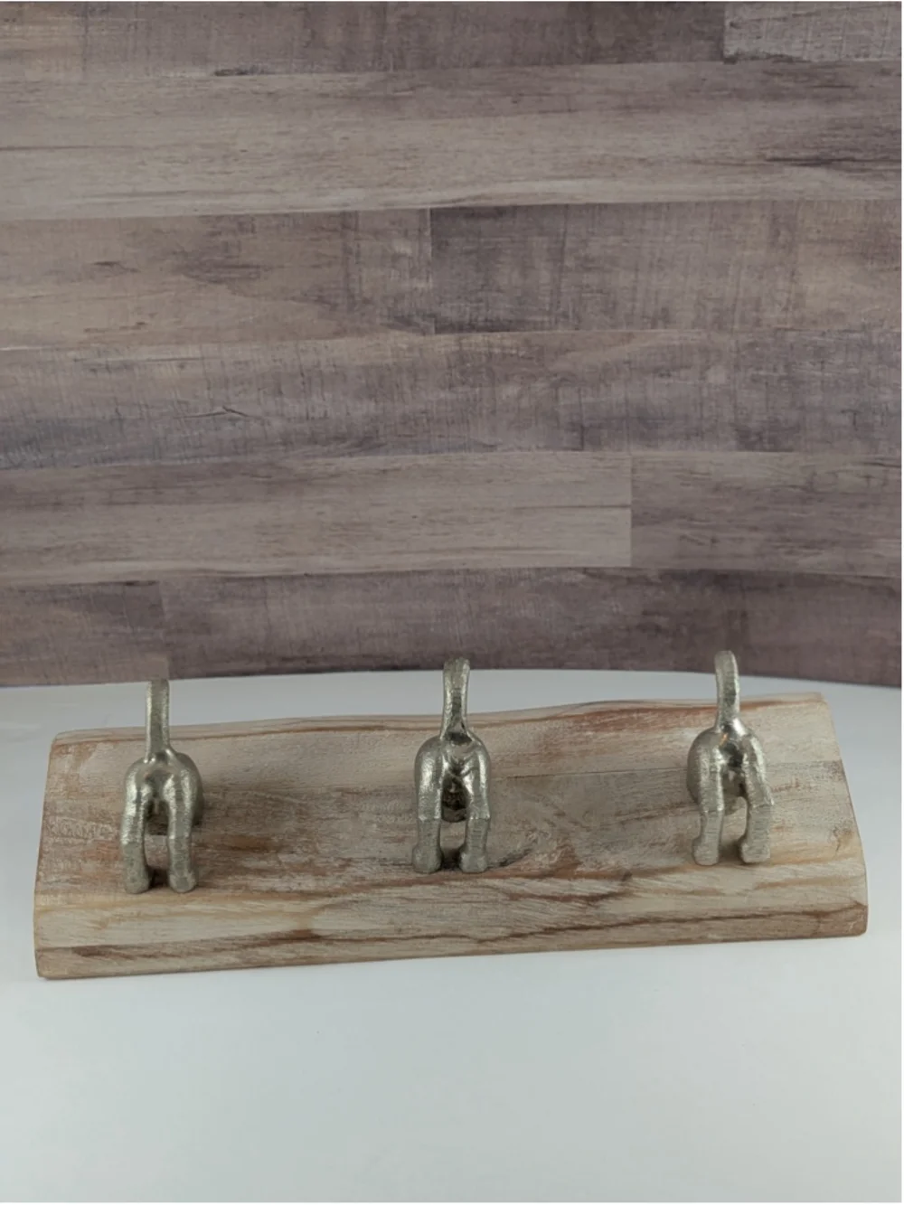 Silver Dog Booty Tail Wall Hooks